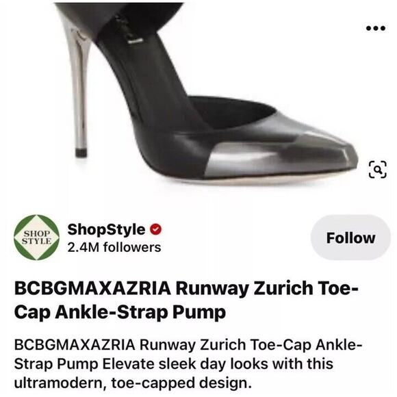 BCBG Runway Black Metal Toes woman shoes size 10 - Picture 2 of 12